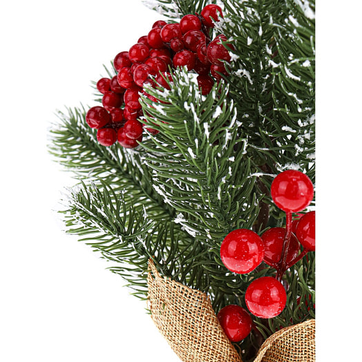 Декоративная ёлка в горшке Морозные ягоды 25см арт.НУ-1971 Китай