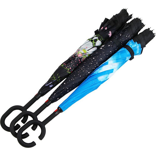 Зонт реверсивный (пластик, 58см) арт.302-351 Россия