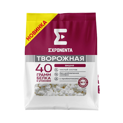 Продукт обезжир Exponenta Творожная Вишня 250г Молочные горки ОАО Беларусь Exponenta