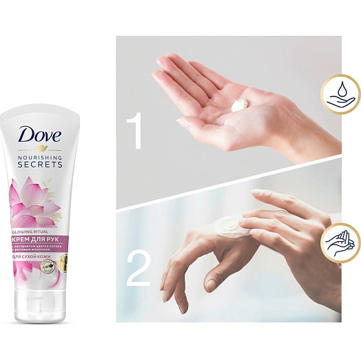 Крем для рук 75мл экстракт лотоса и рисовое молочко Unilever Россия Dove