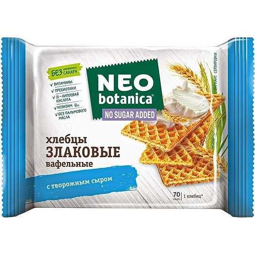 Вафельные хлебцы Neo-botanica злаковые с творожным сыром 75г Объединенные кондитеры ООО Россия