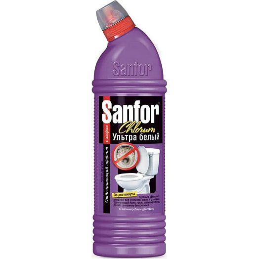 Средство санитарно-гигиеническое Sanfor 750мл Chlorum для чистки и дезинфекции универсальное СХЗ Россия