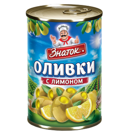 Оливки с лимоном Знаток 280г ж/б Турция Знаток