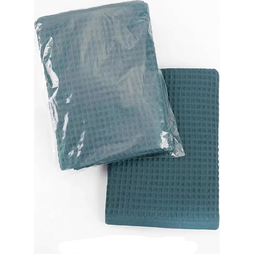 Полотенце вафельное гл/кр Соты 100х150см изумруд арт.ТТ-00318881 Узбекистан