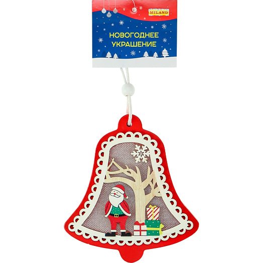 Деревянная подвеска Веселые колокольчики (11см, c led-подсветкой) арт.НУ-3892 Китай