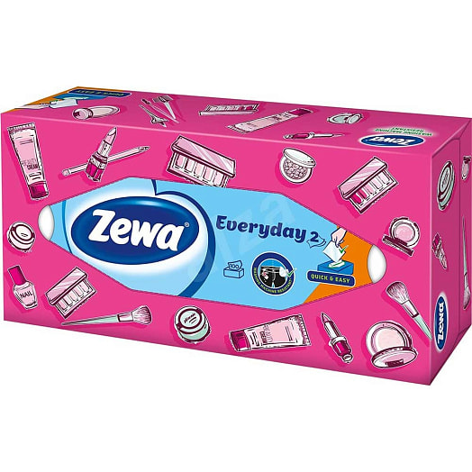 Салфетки бумажные Everyday 2-х слойные 100шт SCA Россия ZEWA