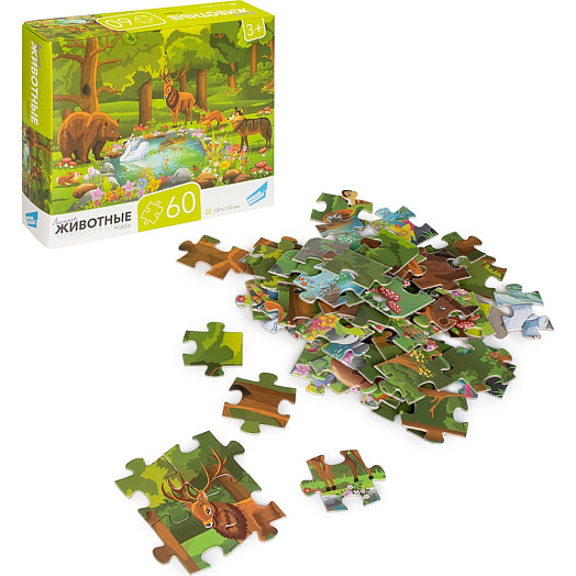 Пазлы 60 Животные арт.RI6002C ООО Желтый крокодил Беларусь DREAM MAKERS-BOARD GAMES