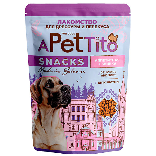 Лакомство-снек APetTito Аппетитная львинка для собак 90г ПЭТС ФУД Беларусь Pets Brunch
