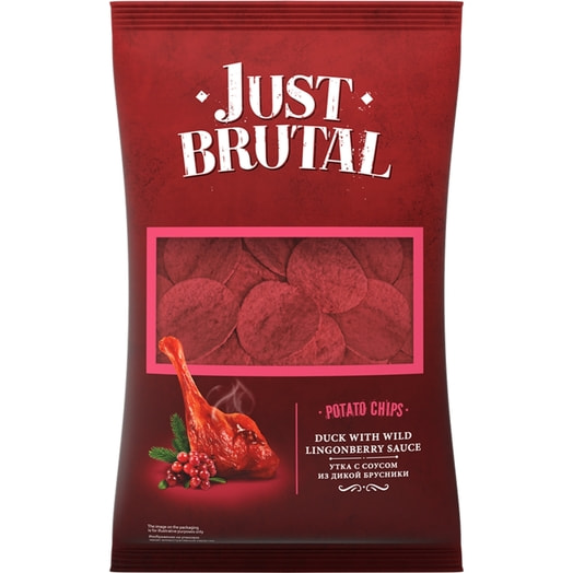 Чипсы картофельные Just Brutal 85г Утка с соусом из дикой брусники ООО Азбука снеков Беларусь Just Brutal