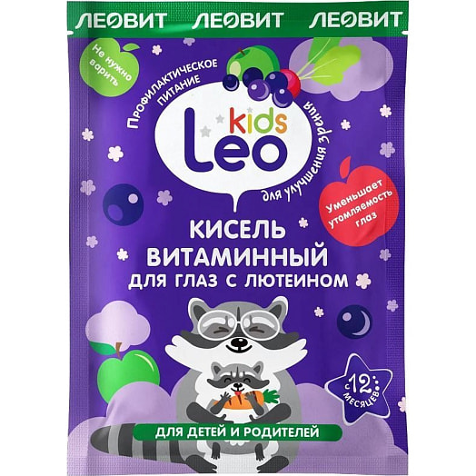 Кисель витаминный Leo Kids 12г для глаз с лютеином для детей ООО Леовит Нутрио Россия Леовит