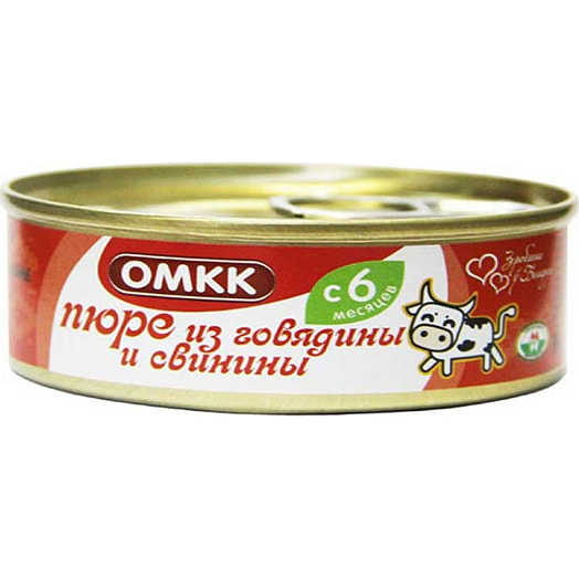 Консервы Пюре из говядины и свинины 100г для дет/пит Оршанский м/к Беларусь