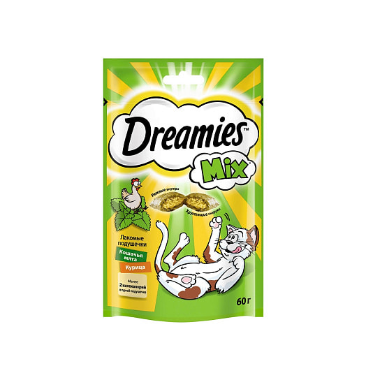 Лакомство Dreamies 60г для взрослых кошек с курицей Россия Dreamies CT