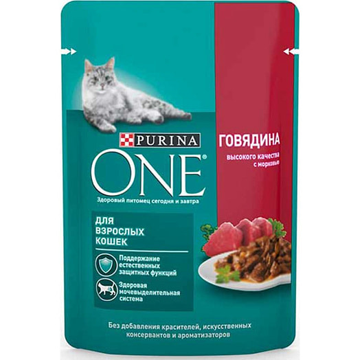 Корм ONE PURINA 75г пауч говядина ООО Нестле Россия Россия Purina