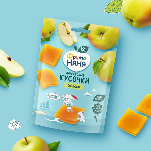 Фруктовые кусочки ФрутоНяня 53г дой-пак из яблок, д/п ФрутоНяня Россия