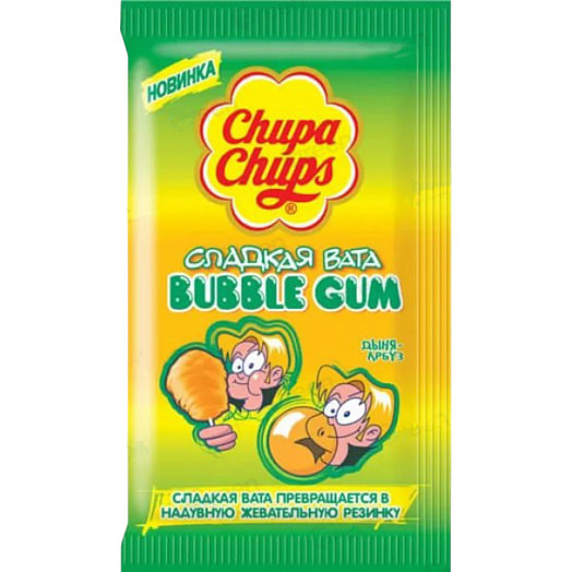 Жевательная резинка Chupa Chups Арбуз (сладкая вата) 18г Перфетти Ван Мелле Индонезия