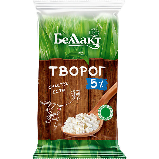 Творог 5% 180г пл. ОАО Беллакт Волковыс Беларусь Беллакт