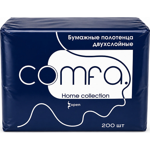 Бумажные полотенца Comfa двухслойные 21*15см 200л ООО Полоцкая БК Беларусь