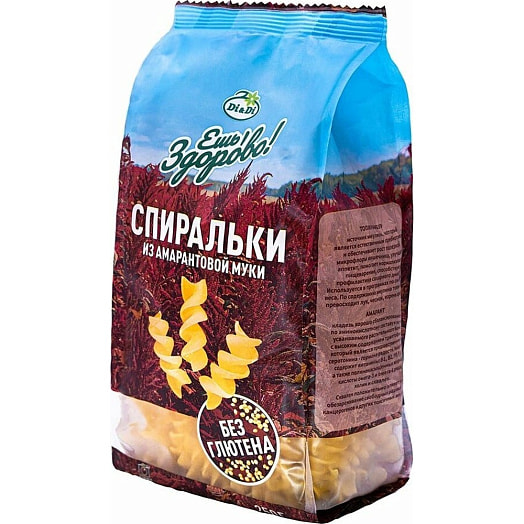 Макаронные изделия из амарантовой муки Спиральки 250г без глютена Корпорация Ди энд Ди Россия