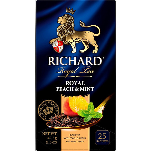 Чай Richard Royal Peach Mint 42.5г карт/уп. черный персик-мята Компания Май Россия Компания Май