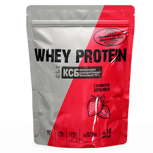 Концентрат сывороточный белковый с аром клубники 500г Щучинский ф-л Молочный Мир Беларусь Городень