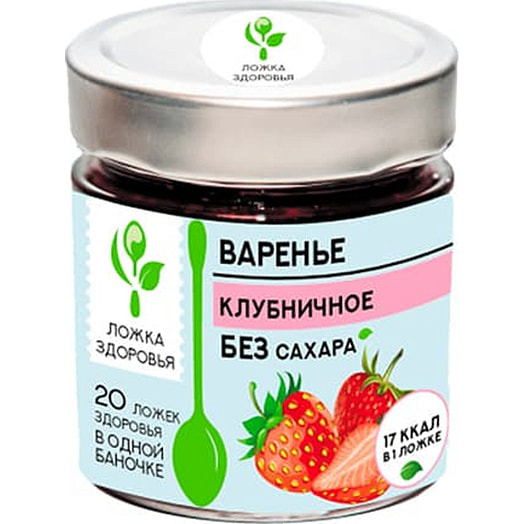 Варенье Ложка здоровья клубничное без сахара 200г ст/б Си-Продукт (Торжок) Россия