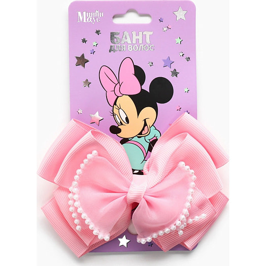 Бант для волос на заколке, зажим, розовый, Минни Маус арт.10048181 Shantou Chenghai Yibao Toys Factory Китай Disney