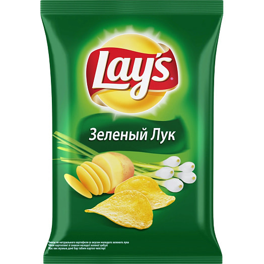 Чипсы Lays со вкусом молодого зеленого лука 37г картофельные ООО ПепсиКо Холдингс Россия Lays