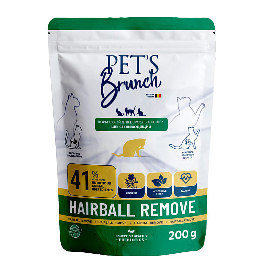 Корм сухой Pets Brunch для кошек шерстевыводящий 200г ПЭТС ФУД Беларусь Pets Brunch