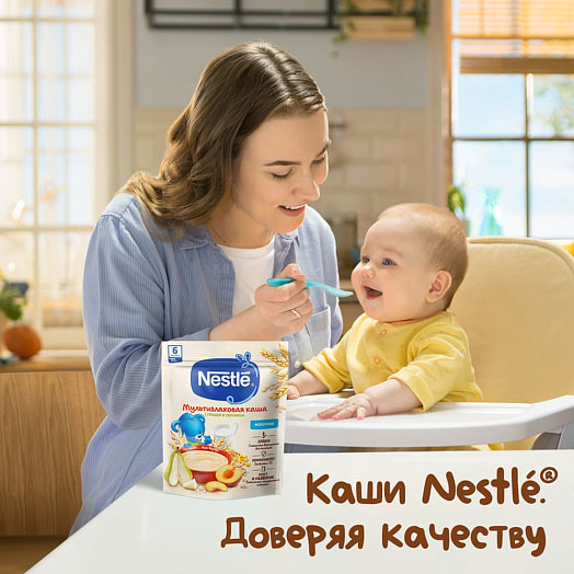 Каша мультизлаковая с грушей и персиком для дет/пит. 200г с 6мес сухая молочная ООО Нестле Россия Россия