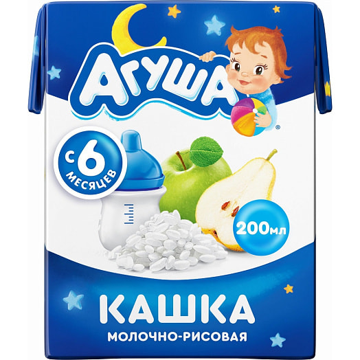 Каша молочная Агуша Засыпай-ка 2.7% 200мл рис-яблоко-груша Россия