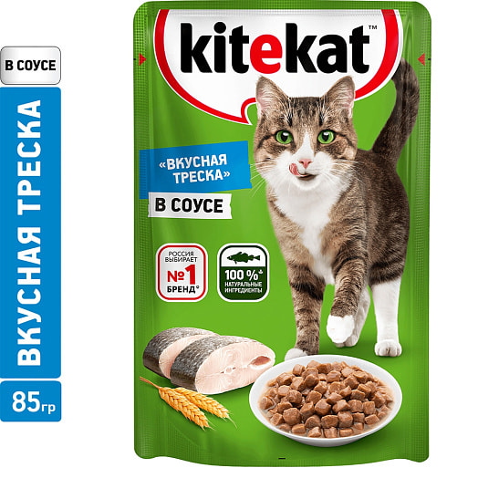 Влажный корм Kitekat д/кошек рыба в соусе 85г Россия