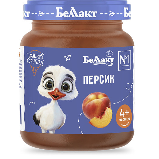 Пюре из персиков Беллакт 100г ст/б с 4 месяцев Беллакт Беларусь