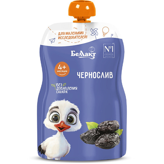 Пюре для дет/питания 90г дой-пак гомог. стерил. из чернослива Беларусь