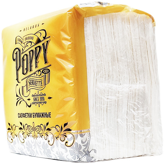 Салфетки бумажные белые 100шт пл. односл. Беларусь