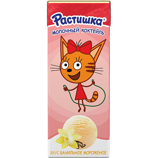 Коктейль молочный ультрапаст Растишка 2% 210г ванильное мороженое Беларусь