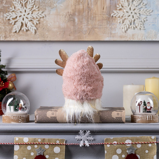 Фигура Гном с рожками розовый (12x12x19см, 1LED, т/белый) арт.9643084 Иу Йоуда Импорт энд Экспорт Ко., ЛТД Китай Luazon Lighting