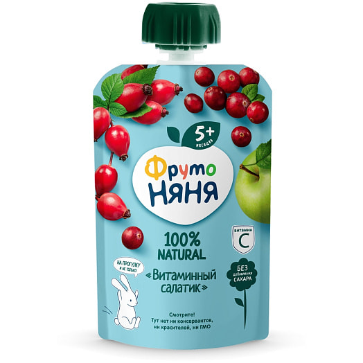 Пюре для дет/пит ФрутоНяня 90г дой-пак витаминный салатик ФрутоНяня Россия