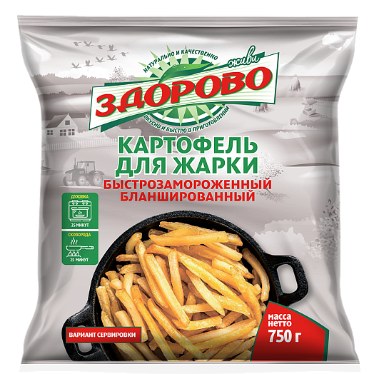 Картофель для жарки бланшированный зам 750г РУП Толочинский КЗ Беларусь
