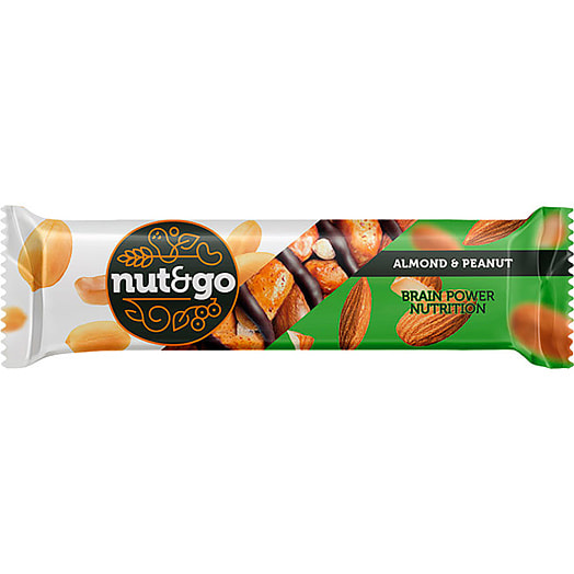 Миндальный батончик Nut&Go 36г с арахисовой пастой ООО КДВ Воронеж Россия Nut&Go