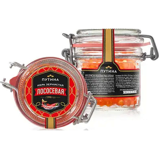 Икра зернистая лососевых рыб соленая Путина (кета) 230г ст/б ООО Путина Россия