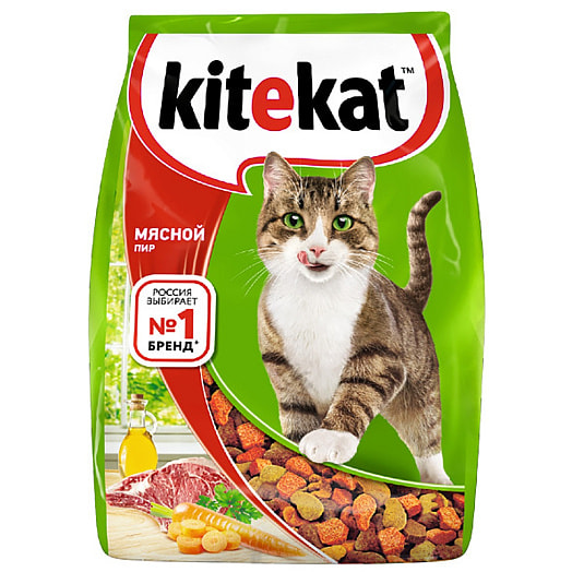 Сухой корм Kitekat для кошек 350г мясной пир Mars Россия Mars