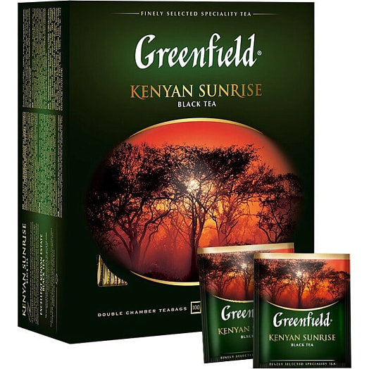 Чай черный Greenfield Kenyan Sunrise (100шт*2гр) 200г ОРИМИ Россия Гринфилд