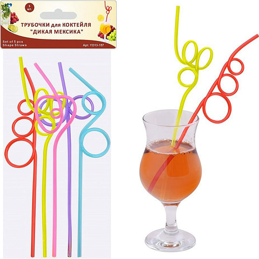 Трубочки для коктейля Дикая Мексика 5шт арт.YD13-157 Хоум Новэлтис Лимитед Китай Мон Ами