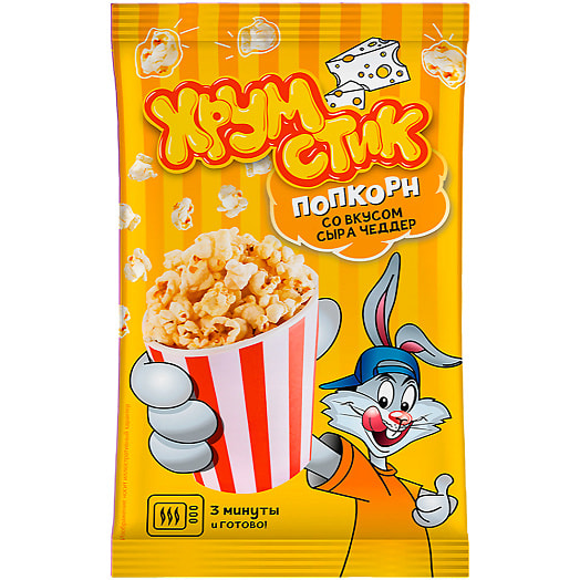 Зерно кукурузы для приготовления попкорна  Хрумстик 80г ПЭТ со вкусом сыра Чеддер ОАОЛидапищеконцентраты Беларусь хрумстик