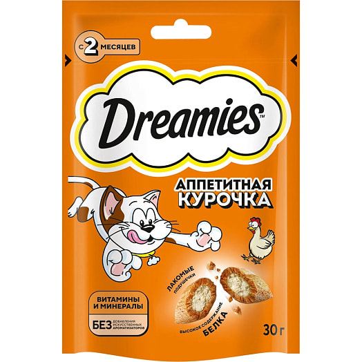 Лакомство Dreamies Курица для взр кошек 60г ООО Марс Россия Dreamies