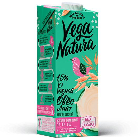 Напиток Vega Natura Овсяный Родной овес 1л ООО Южное Россия Vega Natura