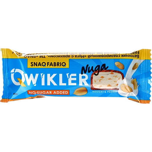 Батончик глаз.Нуга с арахисом 40г флоу-пак Фитнес Фуд Россия