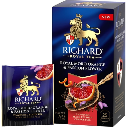 Чай черный Richard Апельсин Моро, пассифлора 25пак 42г Россия Компания Май
