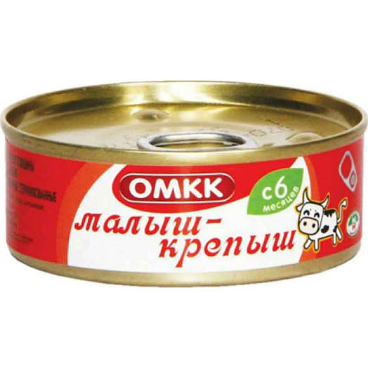 Консервы мясные из говядины Малыш-крепыш 100г для дет/пит Оршанский м/к Беларусь
