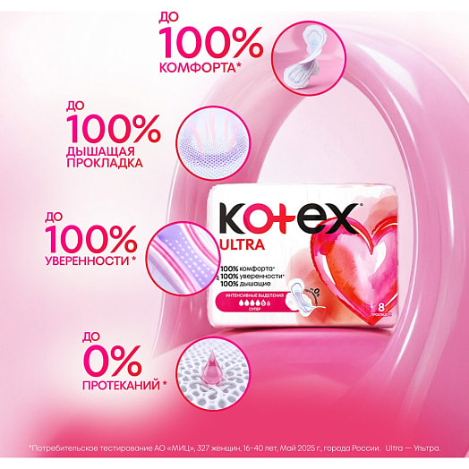 Прокладки женские Kotex Ultra Super (сеточка) 32шт Россия